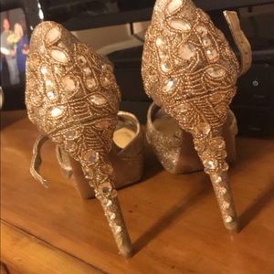 Gold Rhinestone Heels